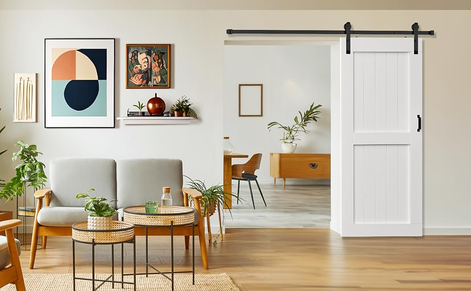 Sliding Steel Barn Door Hardware Kit Straight Strap