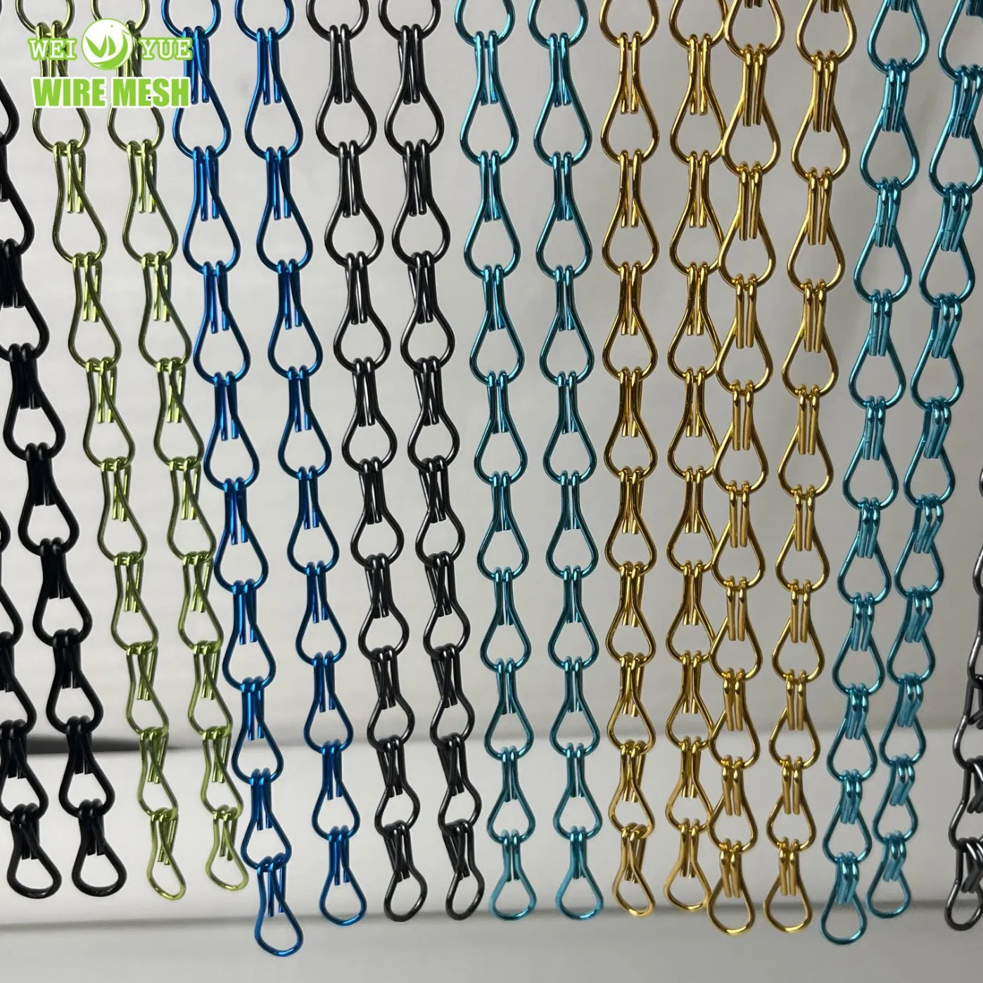 Metal Chain Link Mesh Curtain Decor Wire Mesh Decorative Metal Wire Mesh Fabric for Hotels/ Exhibition Halls