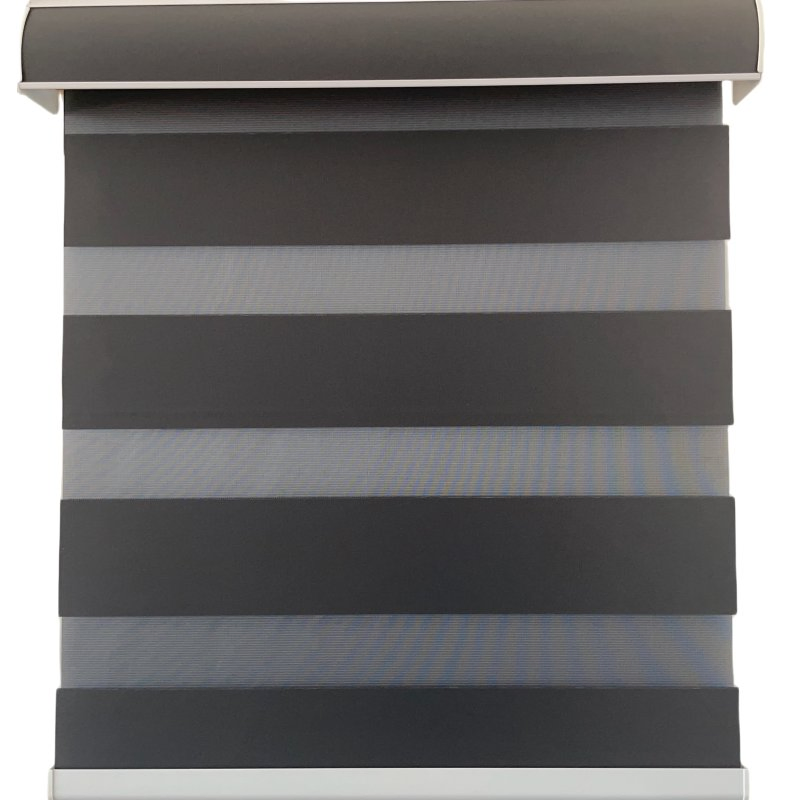 Tuya Alexa Control Black Colour Blackout Double Layer Zebra Blinds