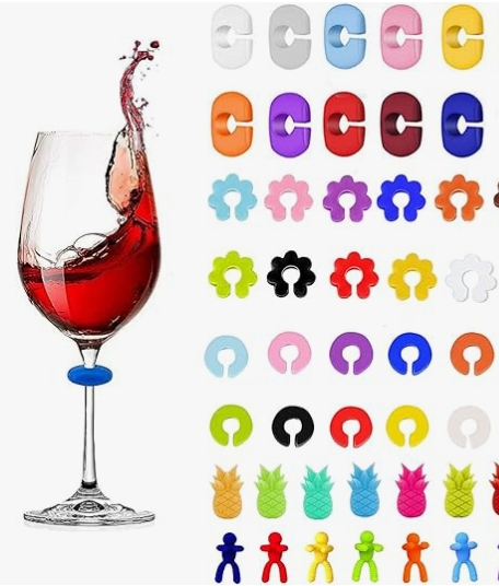 Custom Logo Silicone Glass Markers Premium Drinkware Accessories for Beverage Identification