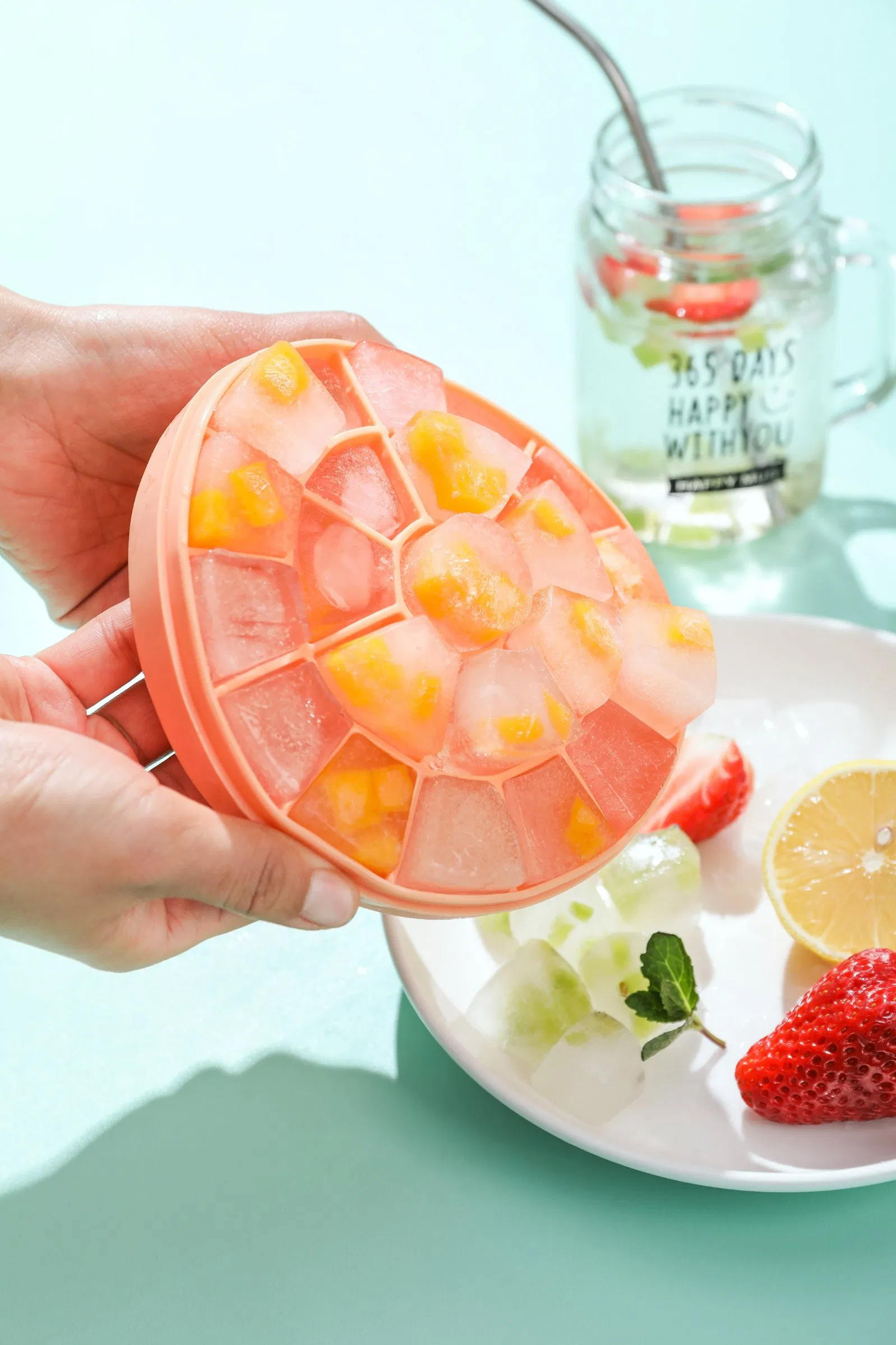 Силиконовая форма для льда с крышкой, 21 ячейка