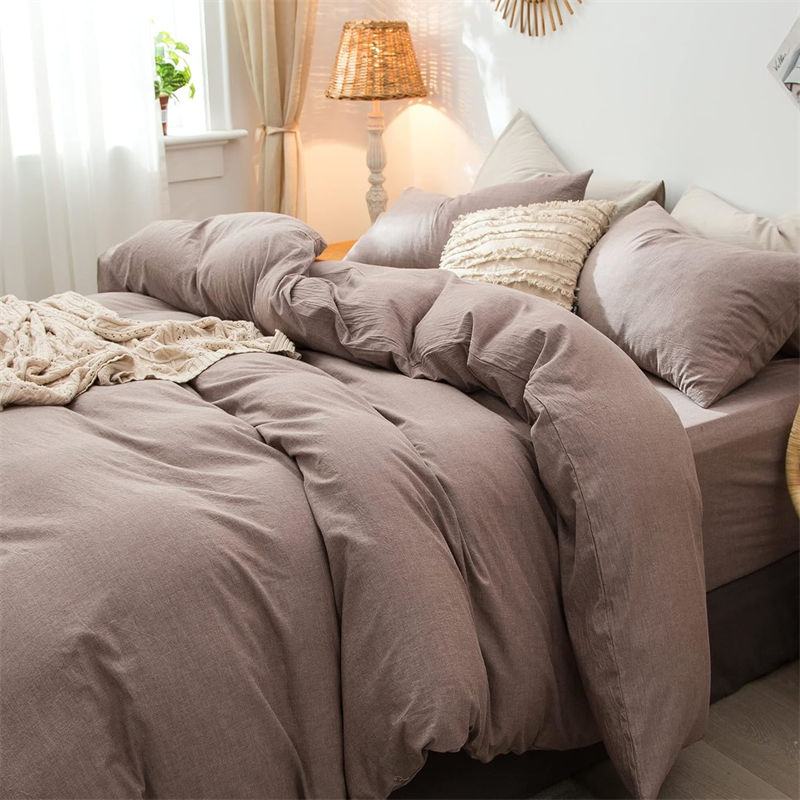 Government Agency Supplies 100% Washed Cotton Duvet Cover Set Soft Comfy Breathable Dorm Room Bedding Cool Summer Warm Winter Emergency Relief