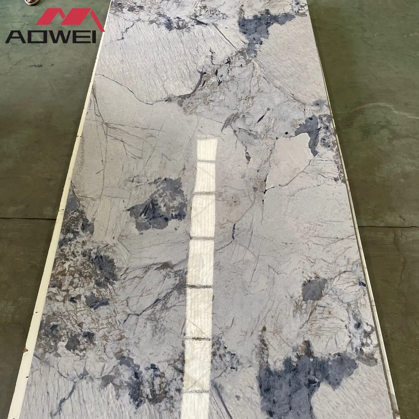 3D-Printed Carbon Slate Fireproof Rock PVC Marble Sheet Charcoal Panel for Decor