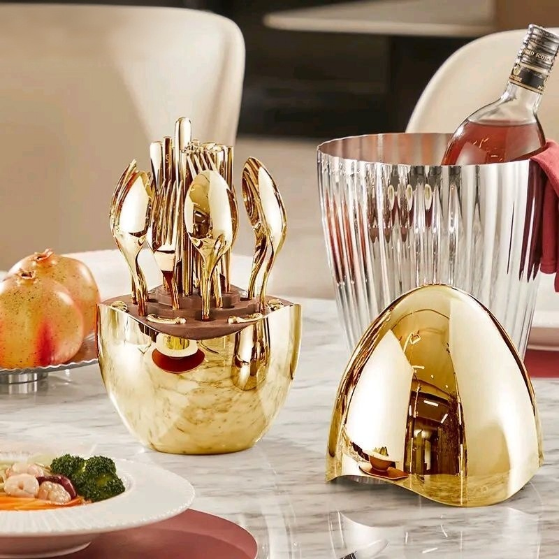 24/36 Piece Luxury Silverplated Cutlery Set in Egg Case Stainless Steel Flatware Set for Gift Box