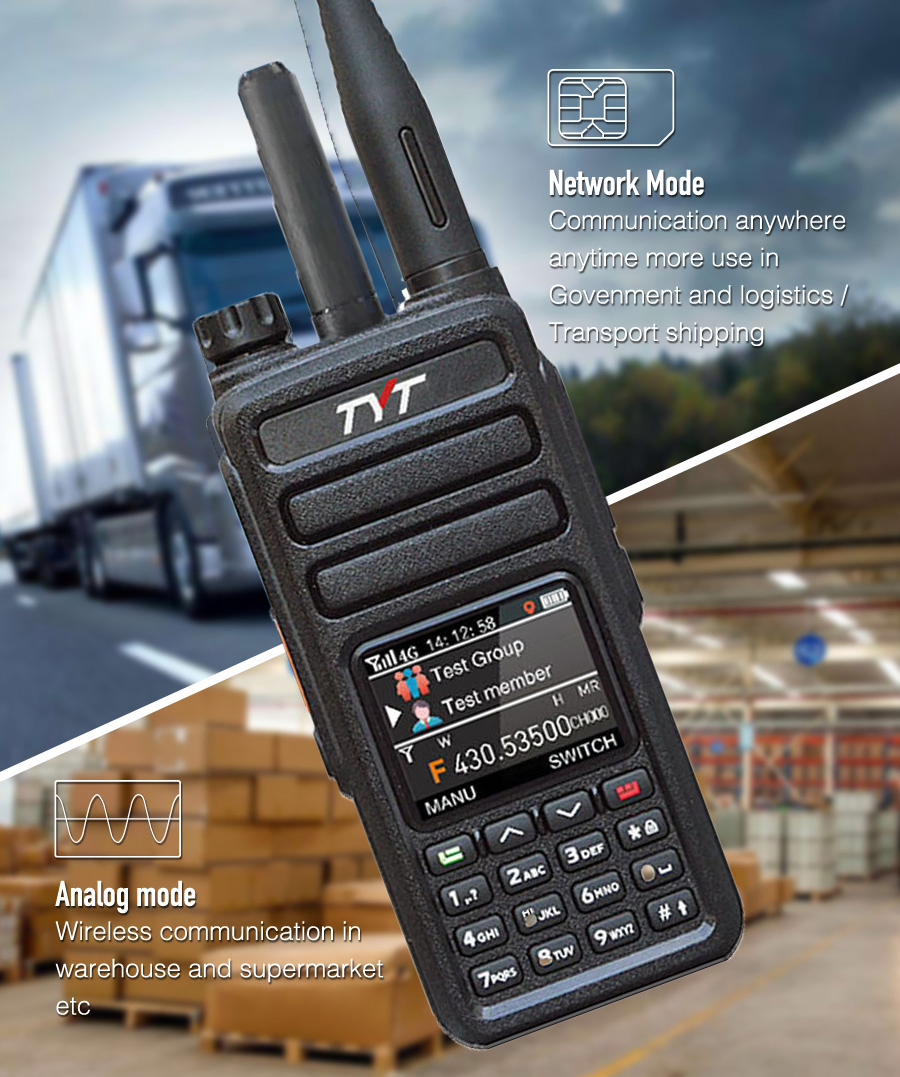 Tyt Digital Mobile IP-79plus Two-Way Walkie Talkie Radio Transceiver Dual SIM Card