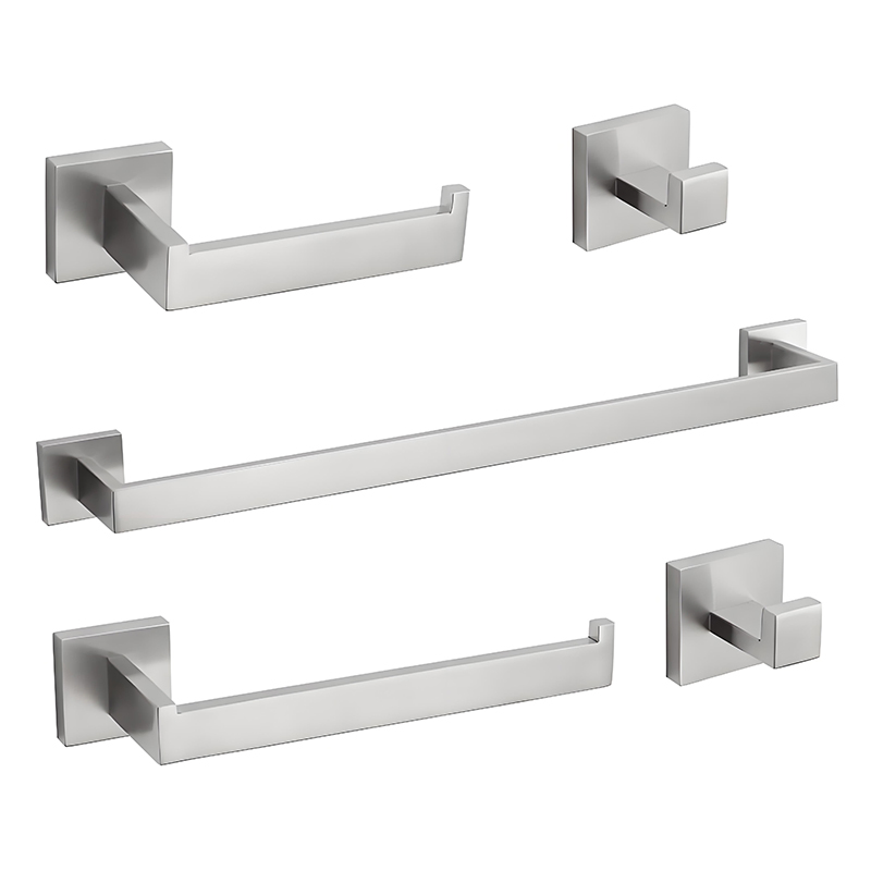 Factory Custom Bathroom Hardware Black Golden Silver Bathroom Accessories Towel Rod Paper Holder Coat Bar for Villa Hotel Swimming Pool