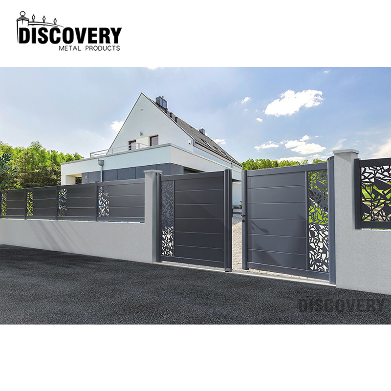 Распашные ворота из алюминия с порошковым покрытием