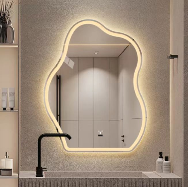 Stylish Three-Color Illuminated Bathroom Cosmetic Mirror with Fog Resistance