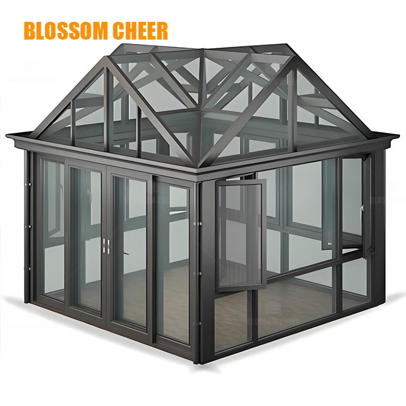 Custom Design Glass Enclosure with Ventilation System and Weather Protection Sunroom