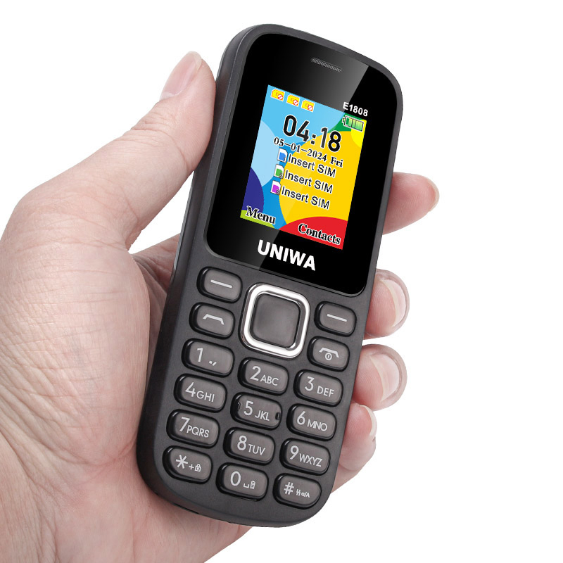 Кнопочный телефон Uniwa E1808, 2G, 3 SIM-карты, 1.77 дюйма