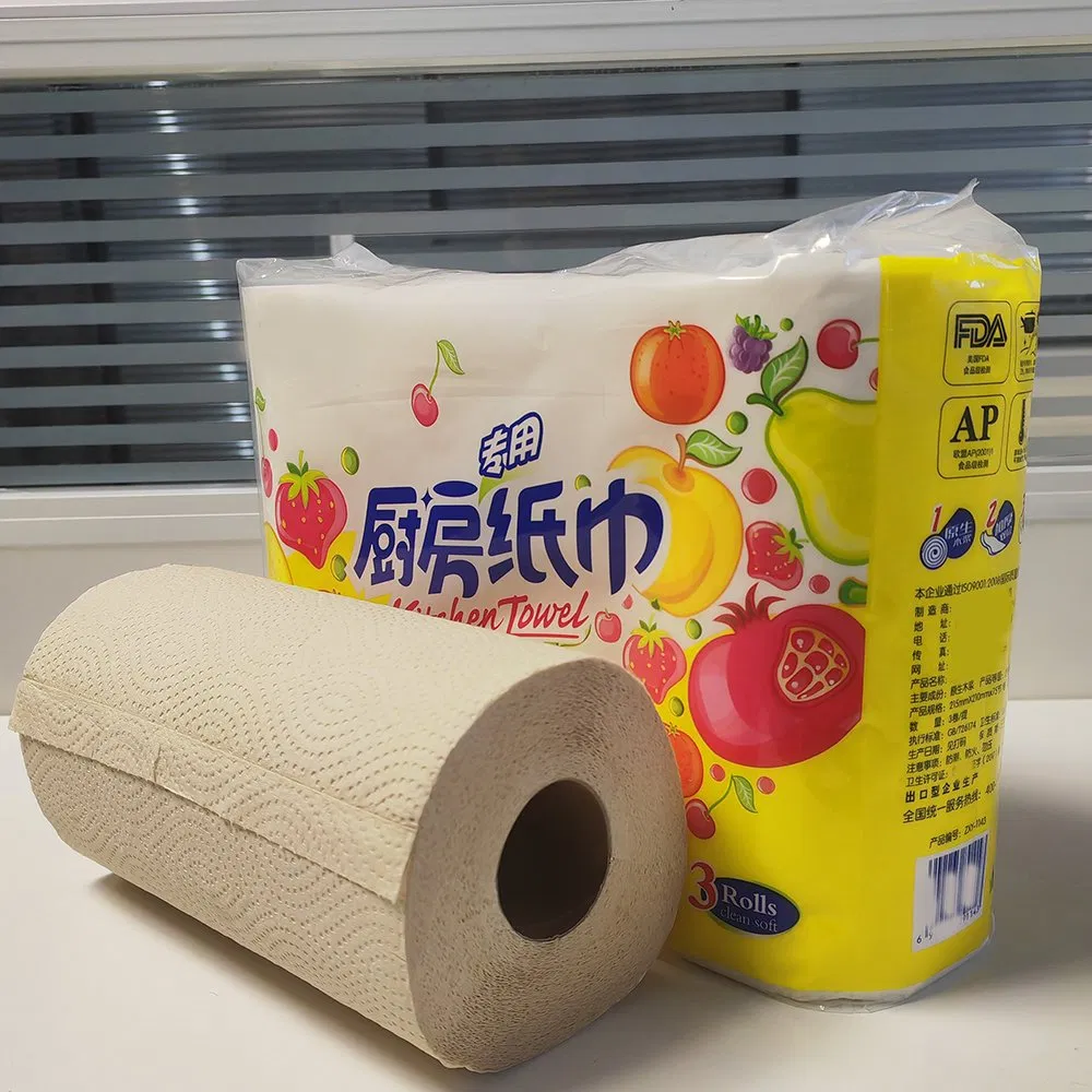 Eternity Wholesale Certificated 2ply Plastic Packaging Bamboo Recycled Wood Kitchen Paper Towel