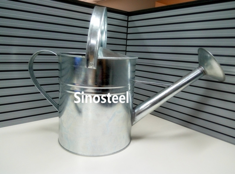 5L Galvanized Zinc Metal Watering Can for Garden, Metal Watering Pot