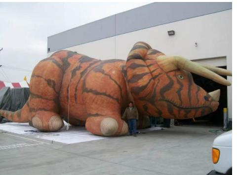 2023 New 25'x50' Giant Inflatable Orange Triceratops (airbrush)