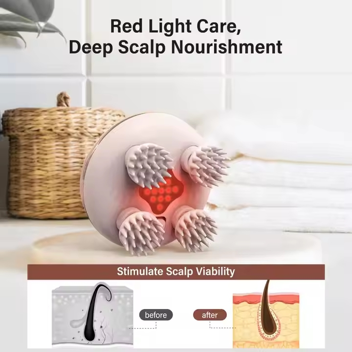 Silicone Scalp Massager Tools Head SPA with Red Light Head Massage Machine