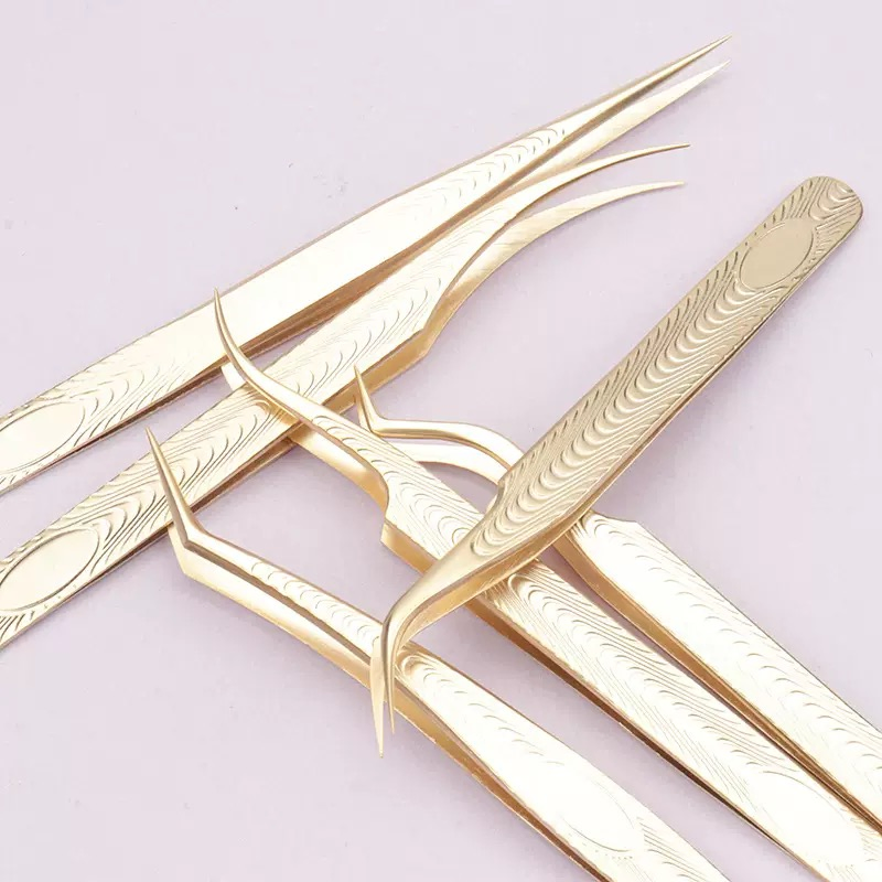 High-Precision Stainless Steel Lash Pick-up Placement Fanning Eyelash Extension Isolation Tweezers