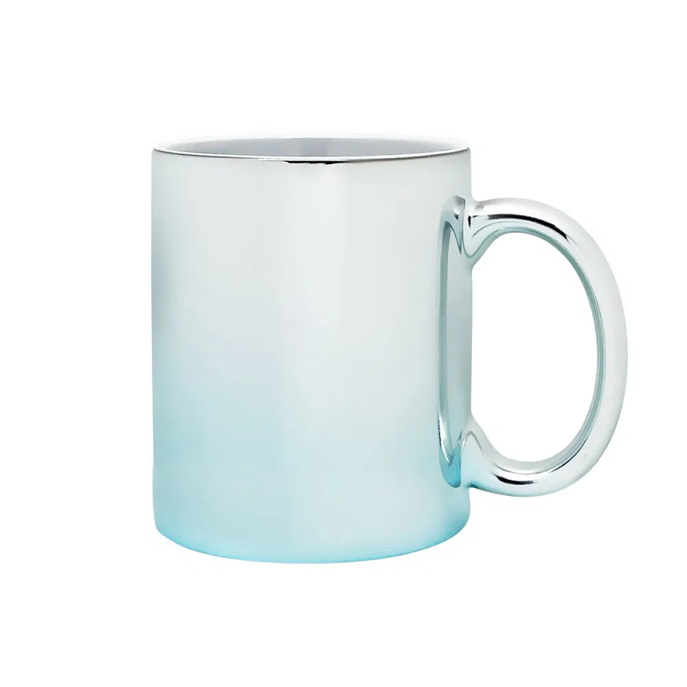 11 Oz Ombre Metallic Plated Ceramic Mug Graduated Electroplated Finish From Light to Dark for Unique Branded Gifts