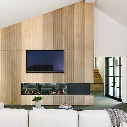 Modern Artificial Flame Wall Mounted Insert Indoor Remote 3 Sides Electric Fireplace