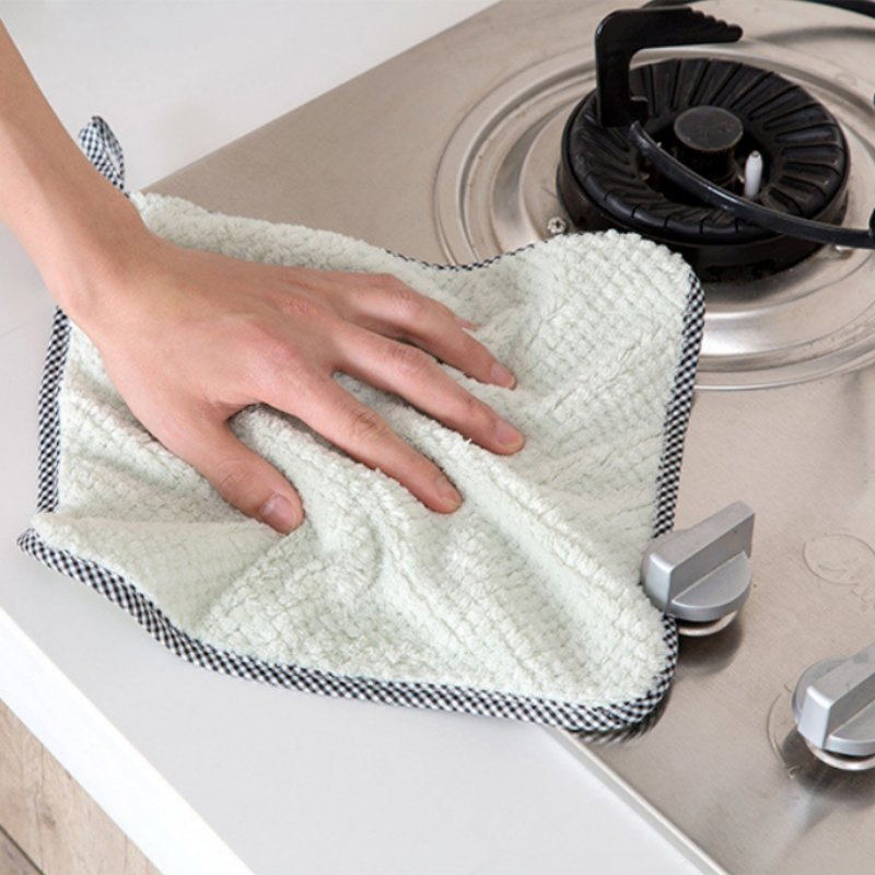 Thickened Trimmed Pineapple Grid Hanging Microfiber Hand Towel for Multi-Scene Use