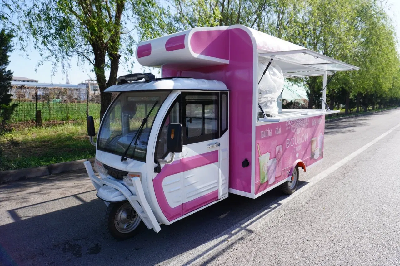 Mobile Multi-Functional Electric Tricycle Three-Wheeled Food Cart for Breakfast Fried Skewers Desserts-for Night Market Stalls