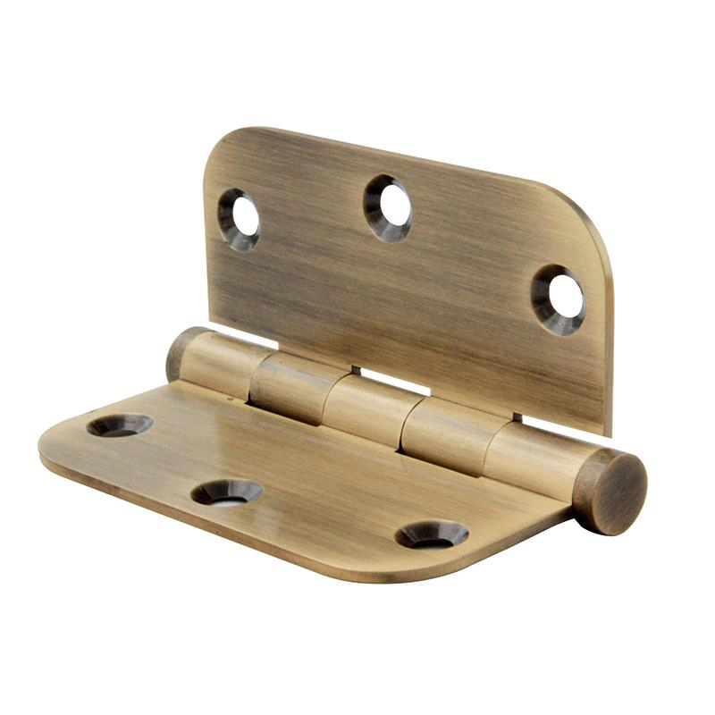 Hautine Flat Head Brass Hinge, Big Round Angle Door Hinge