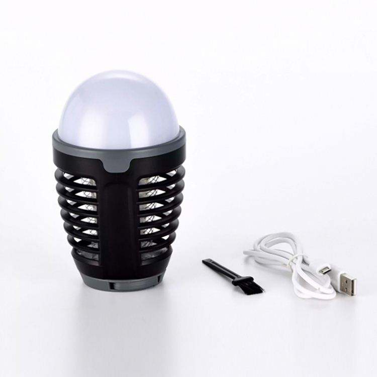 Outdoor Camping Portable UV Light Wave Mosquito Repeller Waterproof LED Shock Bug Zapper Electric Fly Killer Machine Lamp Insert Killing Trap Hanging Lantern
