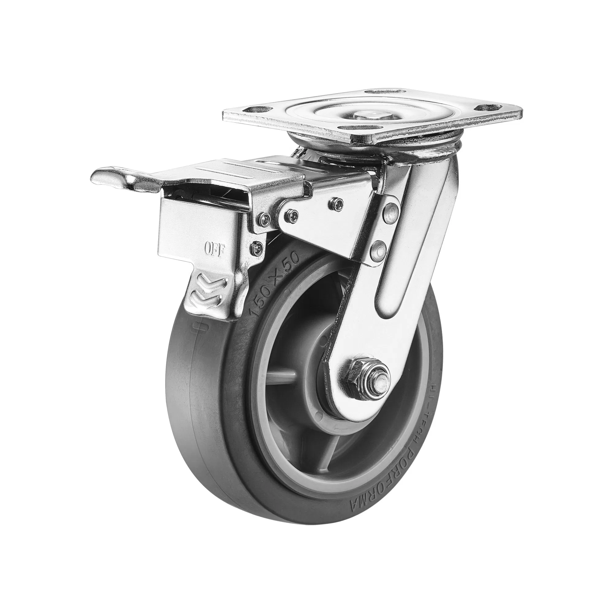 Industrial Rubber Cart Wheels Swivel Locking Casters Heavy Duty Caster Wheels with Brake