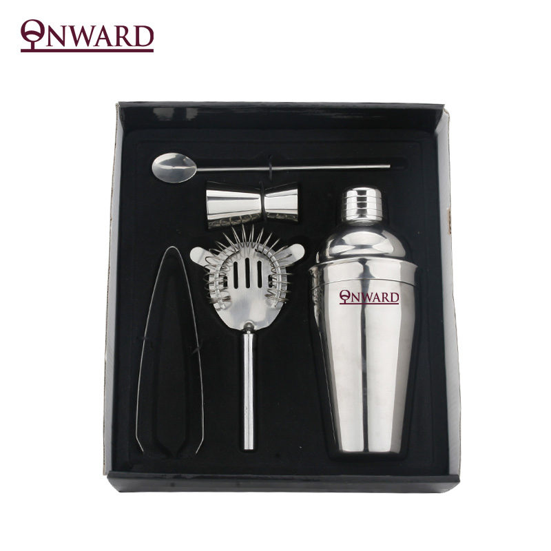 Premium 5-Piece Stainless Steel Cocktail Shaker Set for Mixology