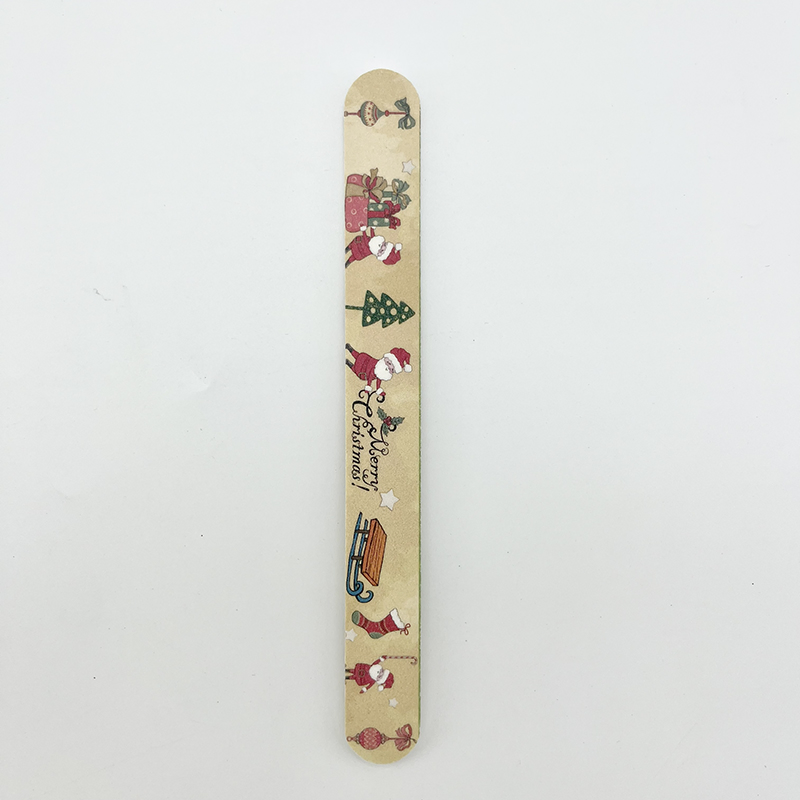 Professional Custom Logo Nail File Christmas Pattern Manicure Tool Nail Buffer File