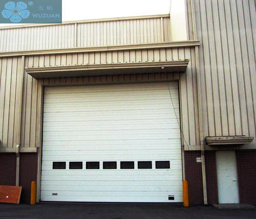 Color Coated Steel Material Industrial Sectional Overhead Sliding Door for Cold Storage Room