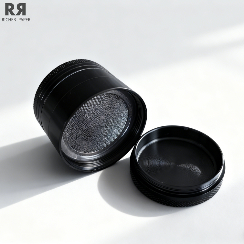 Black Custom Logo Smoking Accessories Tobacco Cigarette Herb Grinder