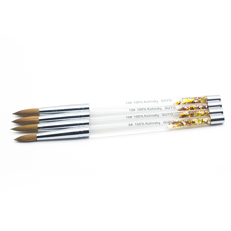 Guyo Gold Liquid Handle Pure Kolinsky Nail Art Brush