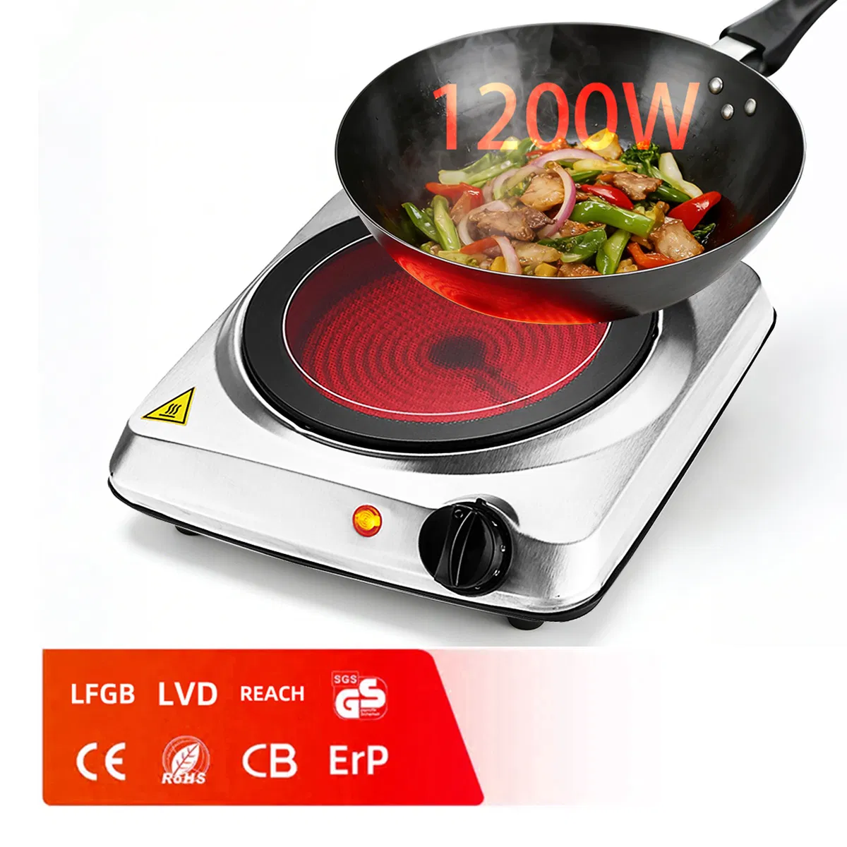 Portable Electric Infrared Cooker with Adjustable Heat Settings