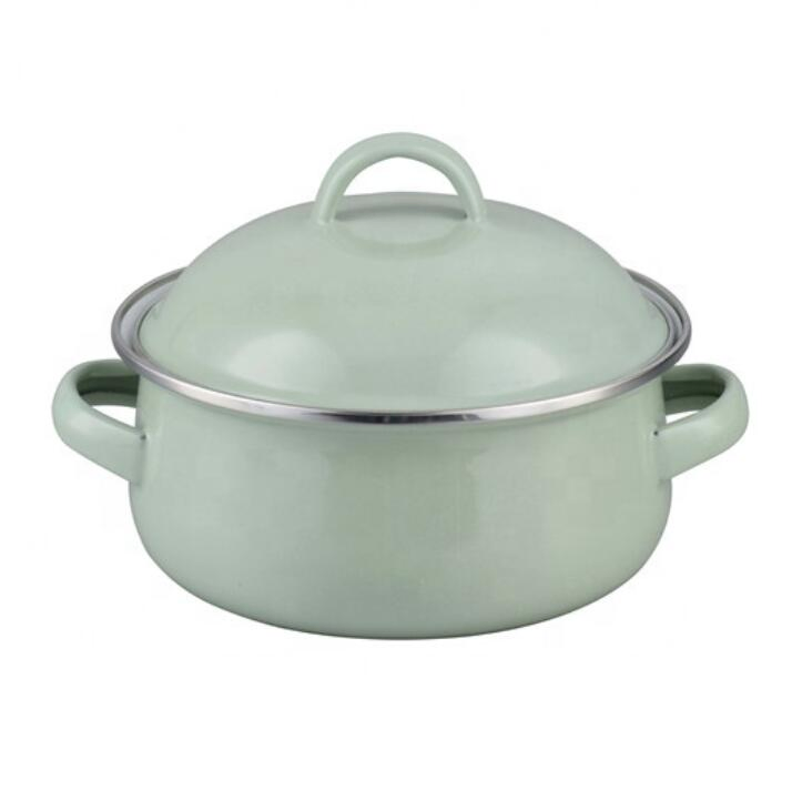 16-24cm 673dg-K 5PCS Black Pot Turkish Cast-Iron Cookware Kitchen Cooking Pot Enamel Casserole Set Enamelware