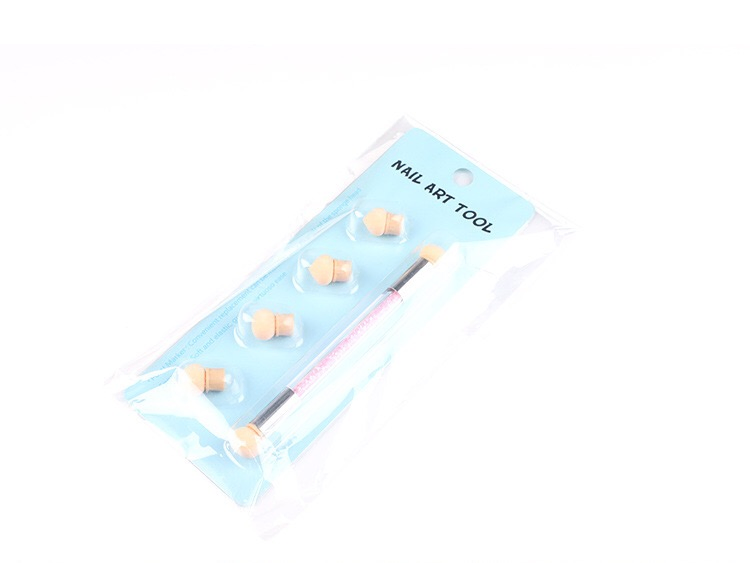 OEM 2-Head Nail Art Sponge Gradient Dotting Brush with 4-Sponge Head