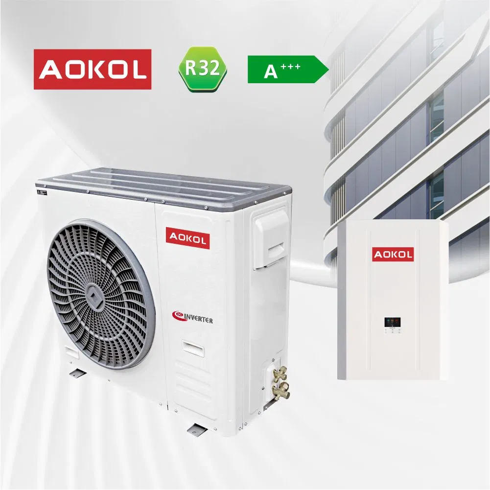 Aokol-35c Evi Low Temperature DC Inverter Air to Water Heat Pump, R32gas 8kw Split Heat Pump with WiFi Controller, Floor Heating Central Air Conditioner