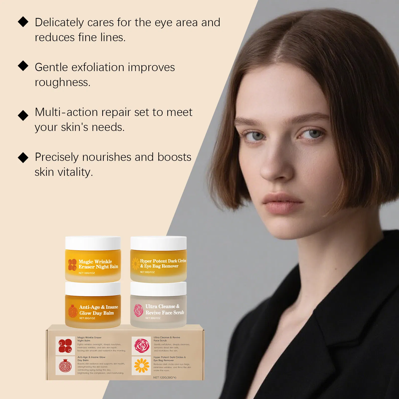 Factory Sale High Quality Black Skin Glowing Fast Hydrating Skin Care Set for Caramel Skin Tone