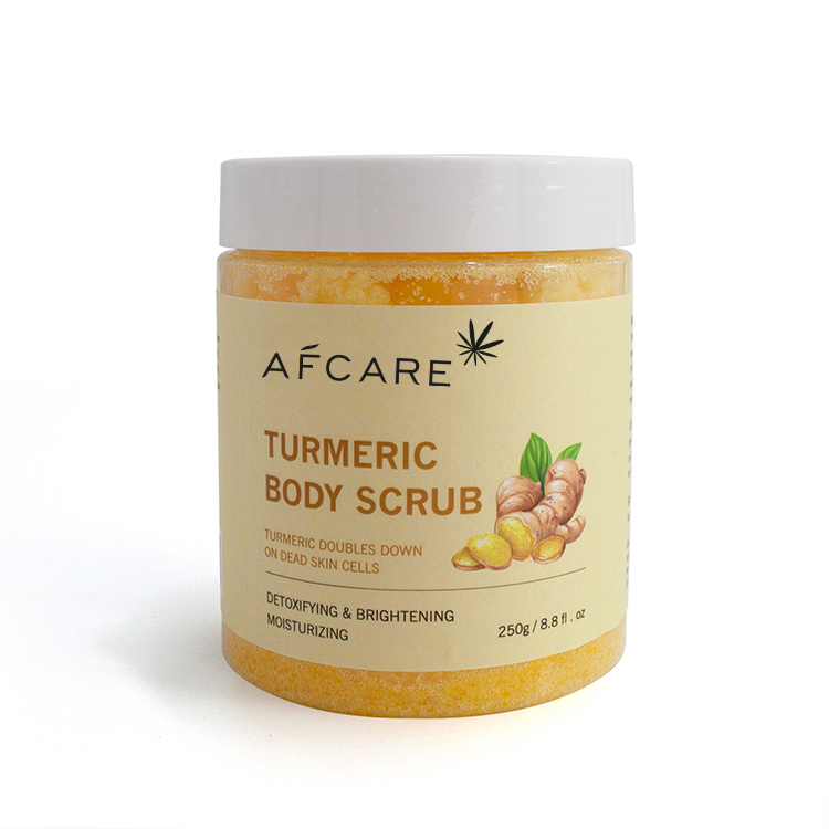 Private Label Exfoliator Sugar Salt Body Skin Care Turmeric Face Scrub