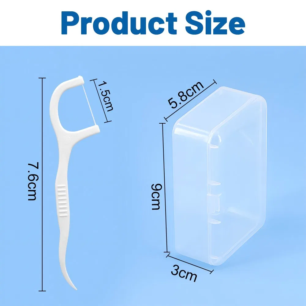 Curved Handle Dental Floss Picks - Ergonomic Design for Hard-to-Reach Teeth Cleaning
