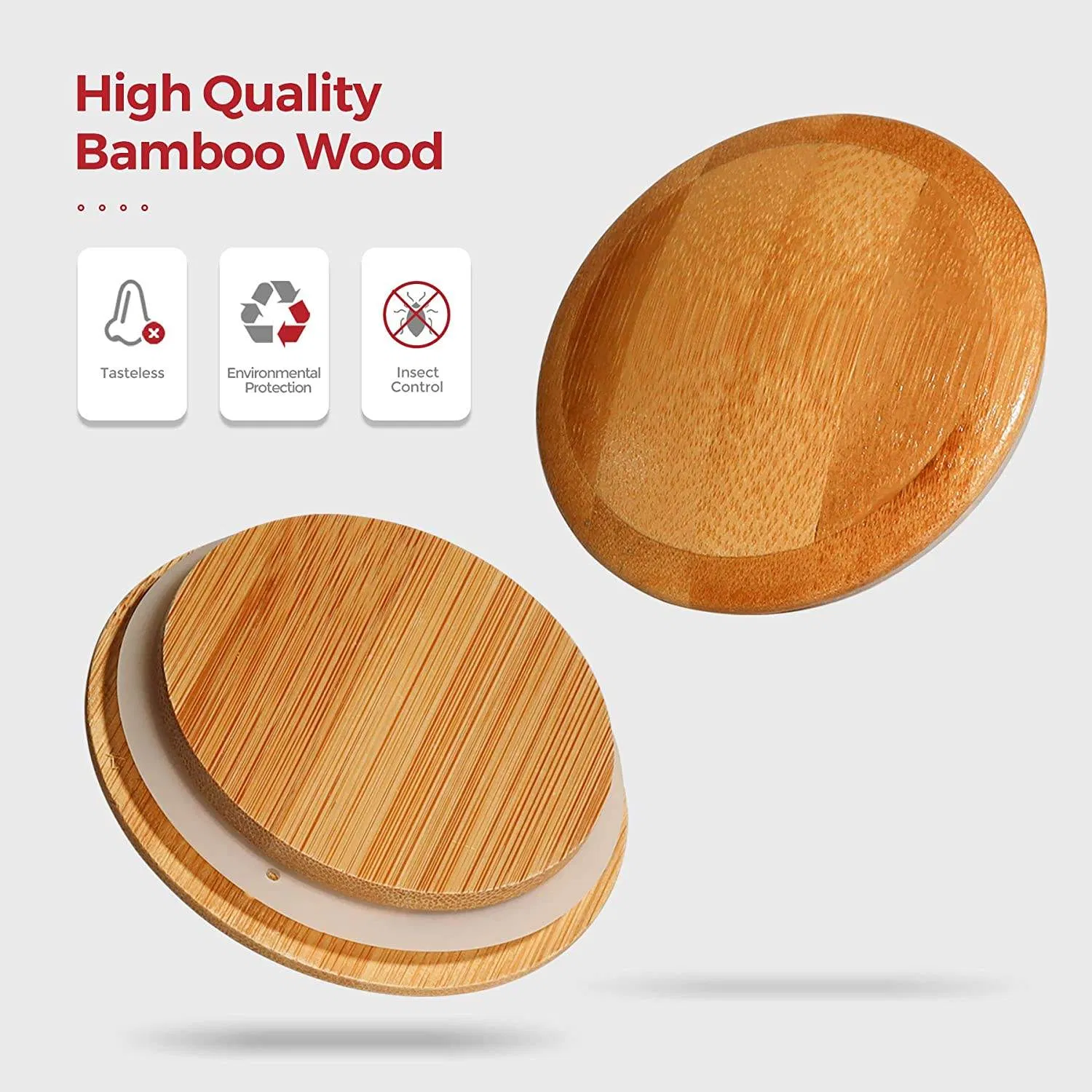 Стеклянная банка для хранения с бамбуковой крышкой