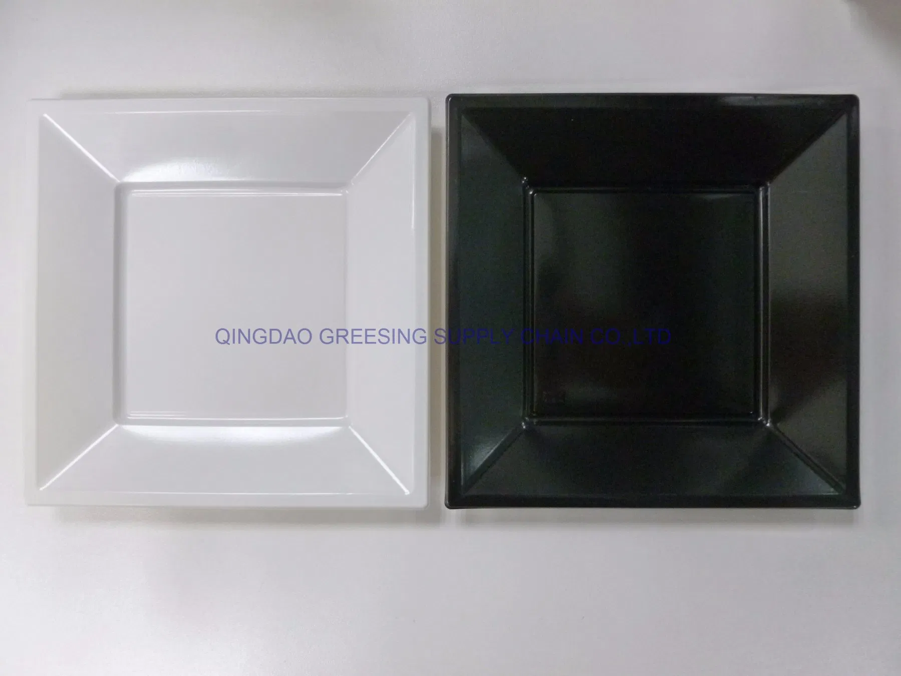 7 Inch Disposable PS Plastic Square Food Plate for Party