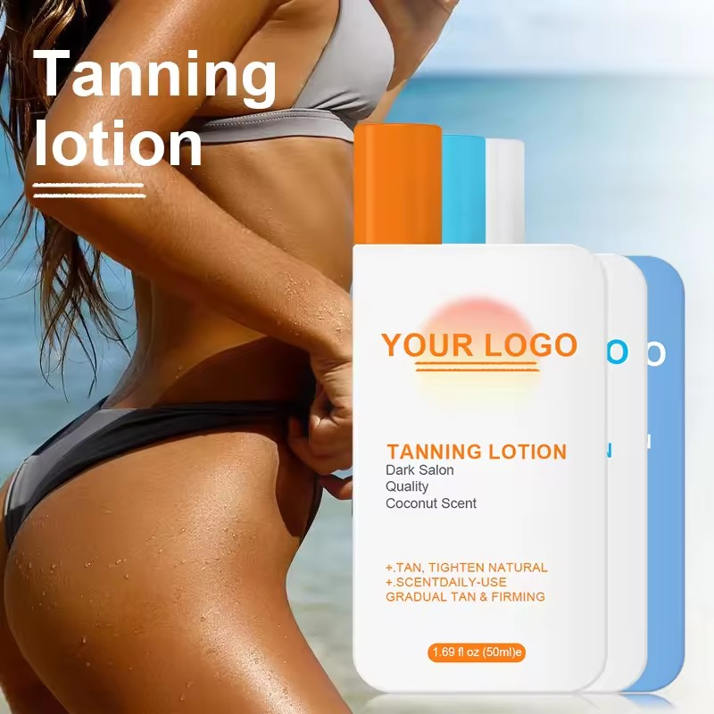 Low MOQ Private Label Natural Premium Accelerator Tanning Lotion Cream Tan Bronzer Sunbed Tanning Cream