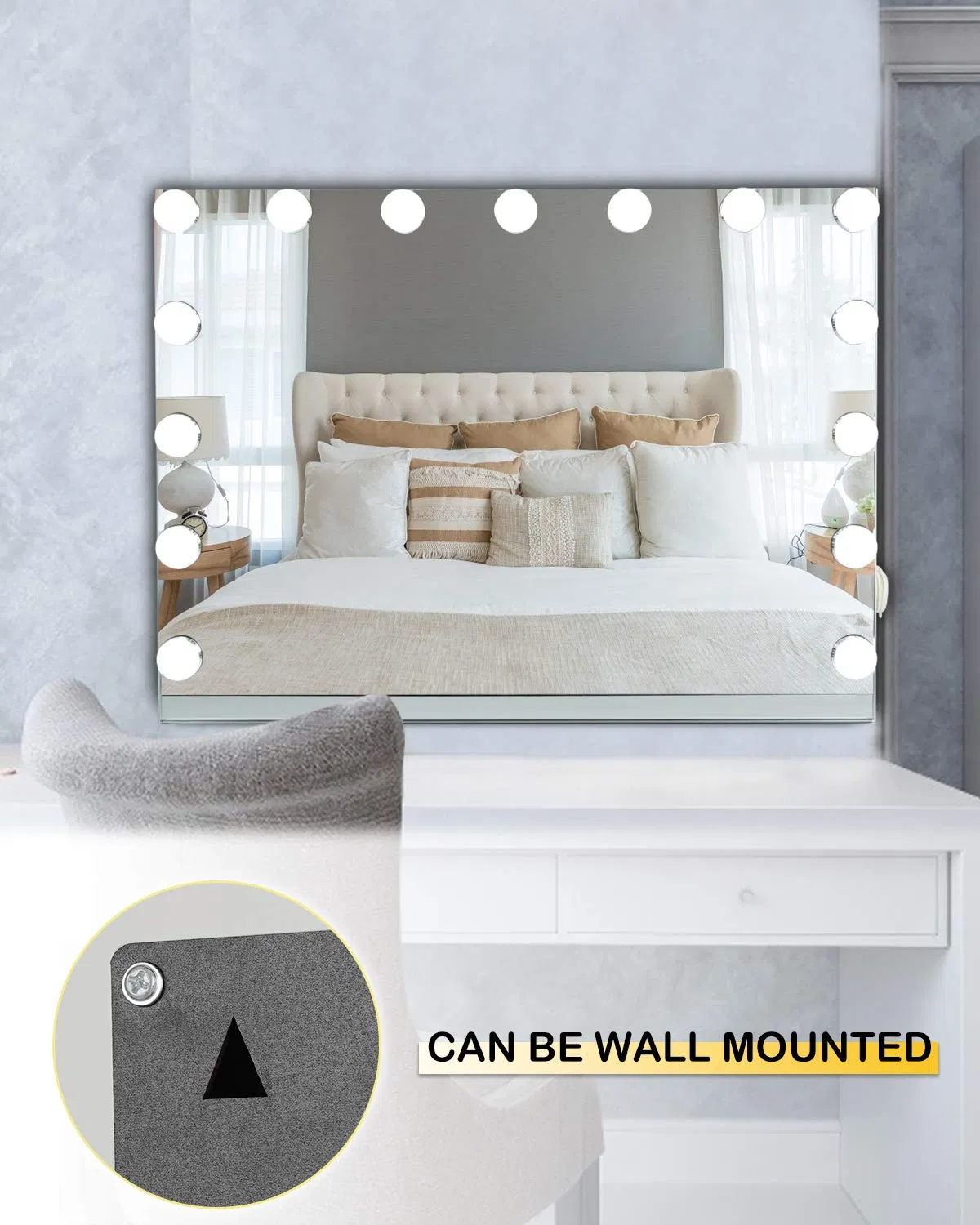 Hollywood Style LED Vanity Mirror with Dimmer Switch