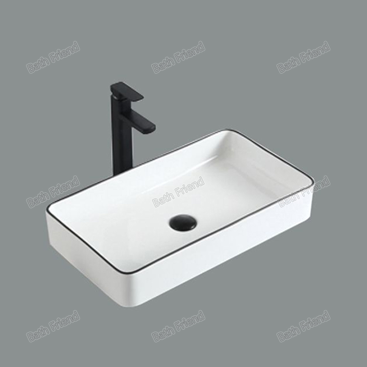 Прямоугольная керамическая раковина для ванной