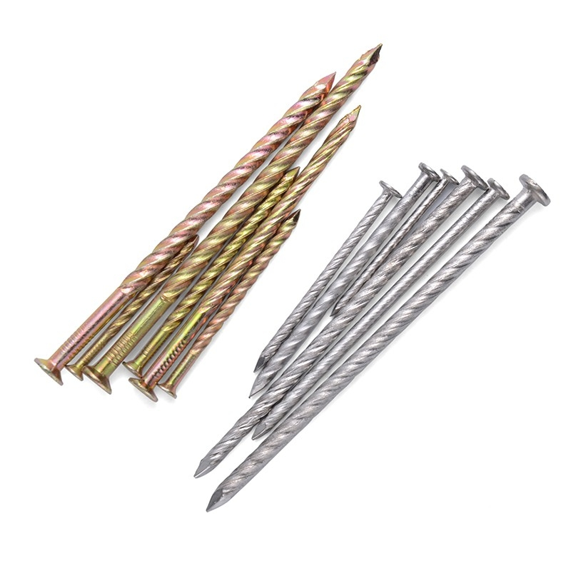 Colored Zinc Cement Nails/Galvanized Twisted Nails/Woodworking Keel Nail/Floor Screw