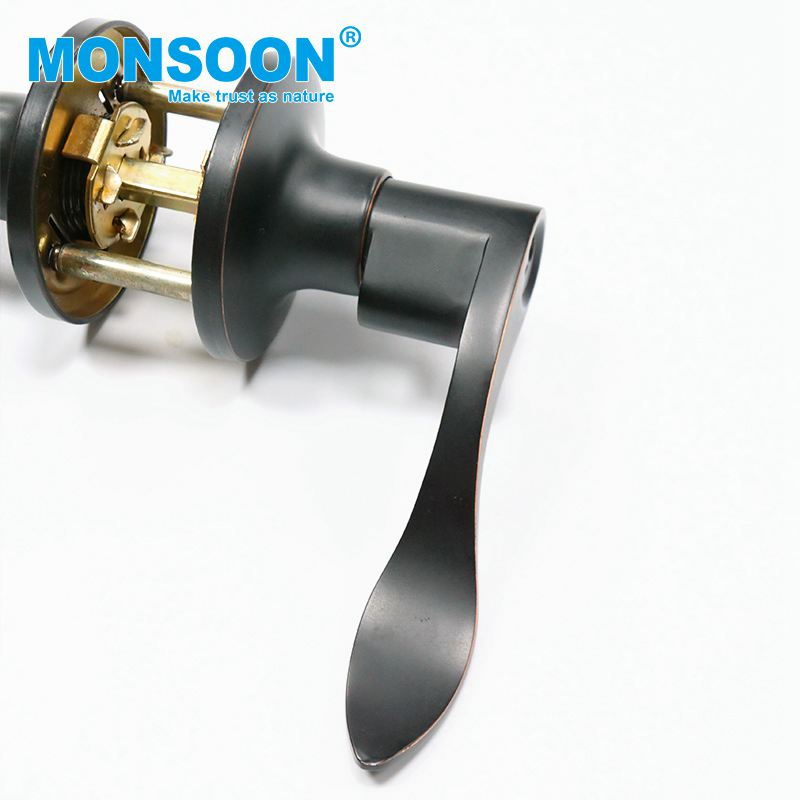 High Quanlity Security Easy Install Cylindrical Door Knob Lock Entrance Bathroom Toilet Leverset Lock Metal Lever Handle Lock