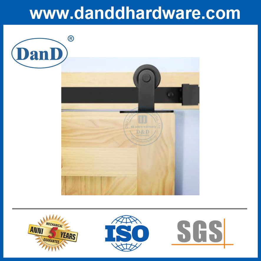 Double Single Wooden Doors Barn Door Rail Black Steel Hardware Track