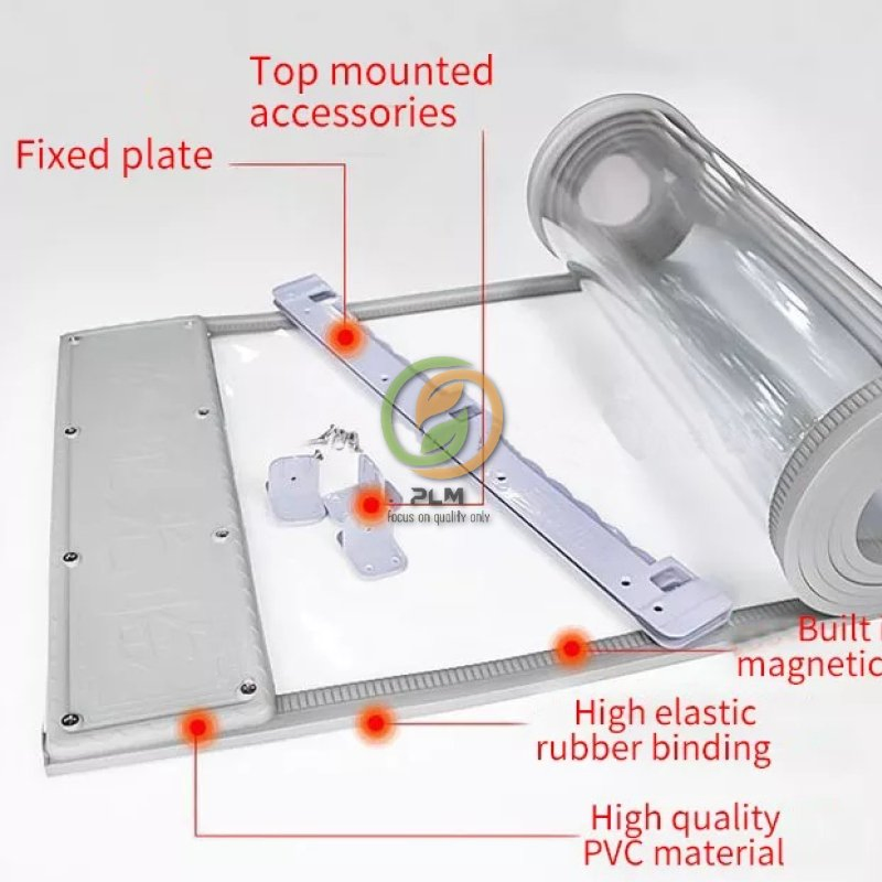 Magnetic Thermal Insulated Door Curtain, Thicker Layered Fabric&Full Strip Magnets, Temporary Doorway Cover Curtains, Self-Closing Privacy Magnetic Screen Door