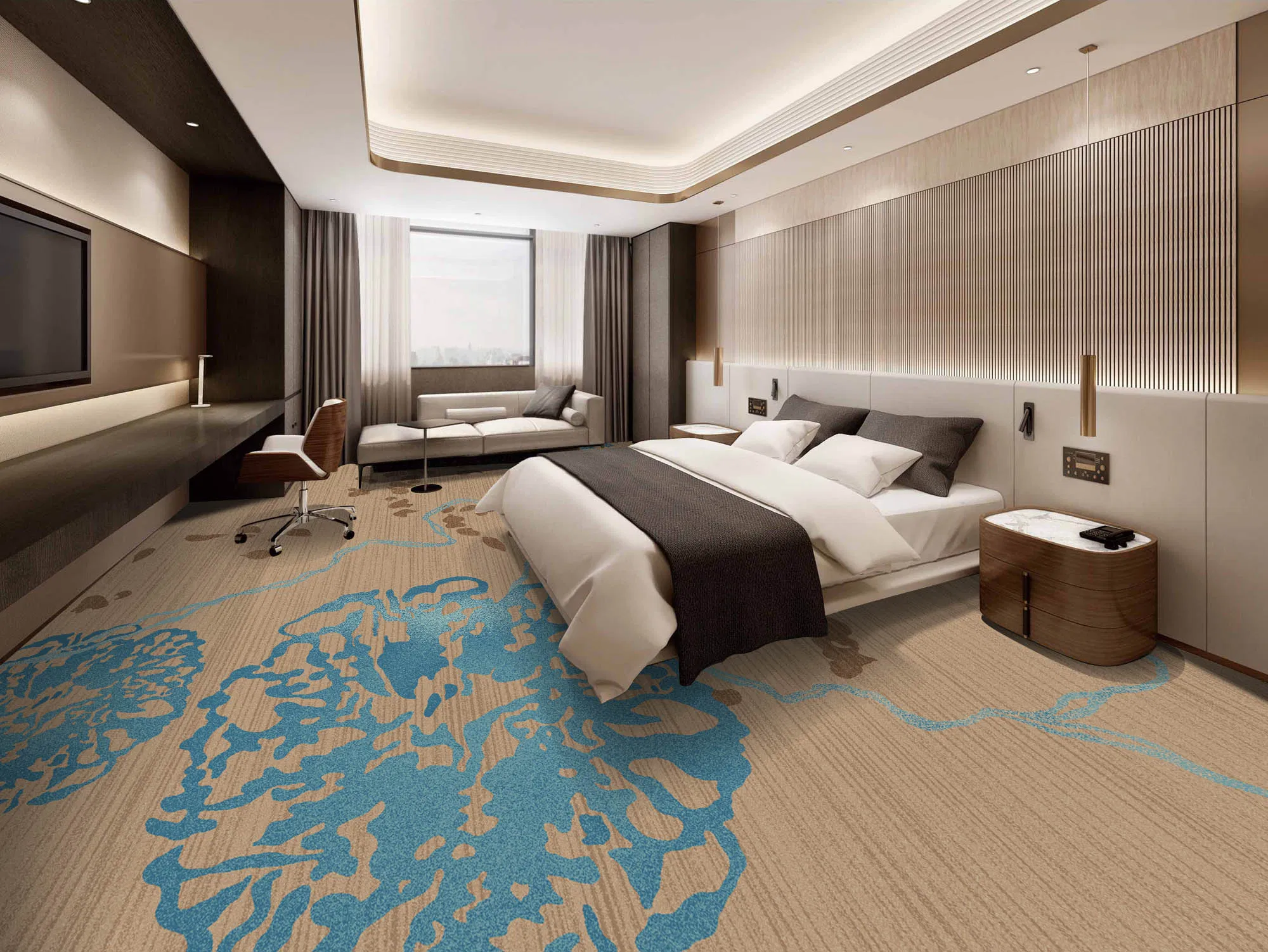 High Quality Machine Woven Washable Anti-Slip Modern Home Hotel Bedroom Carpet