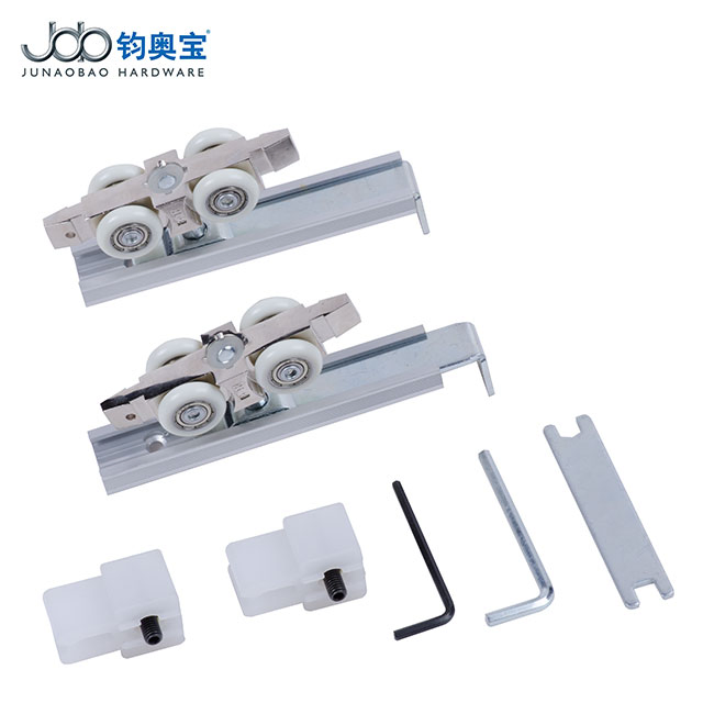Job 4-Wheel Metal Slide-Hanging Wheel Set for Wardrobe Closet Warehouse