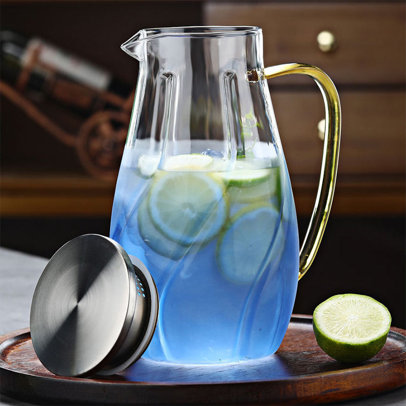 Heat & Cold Resistant Water 1, 5 Lit Glass Jug with Cups for Dirinking Water Jug